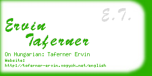 ervin taferner business card